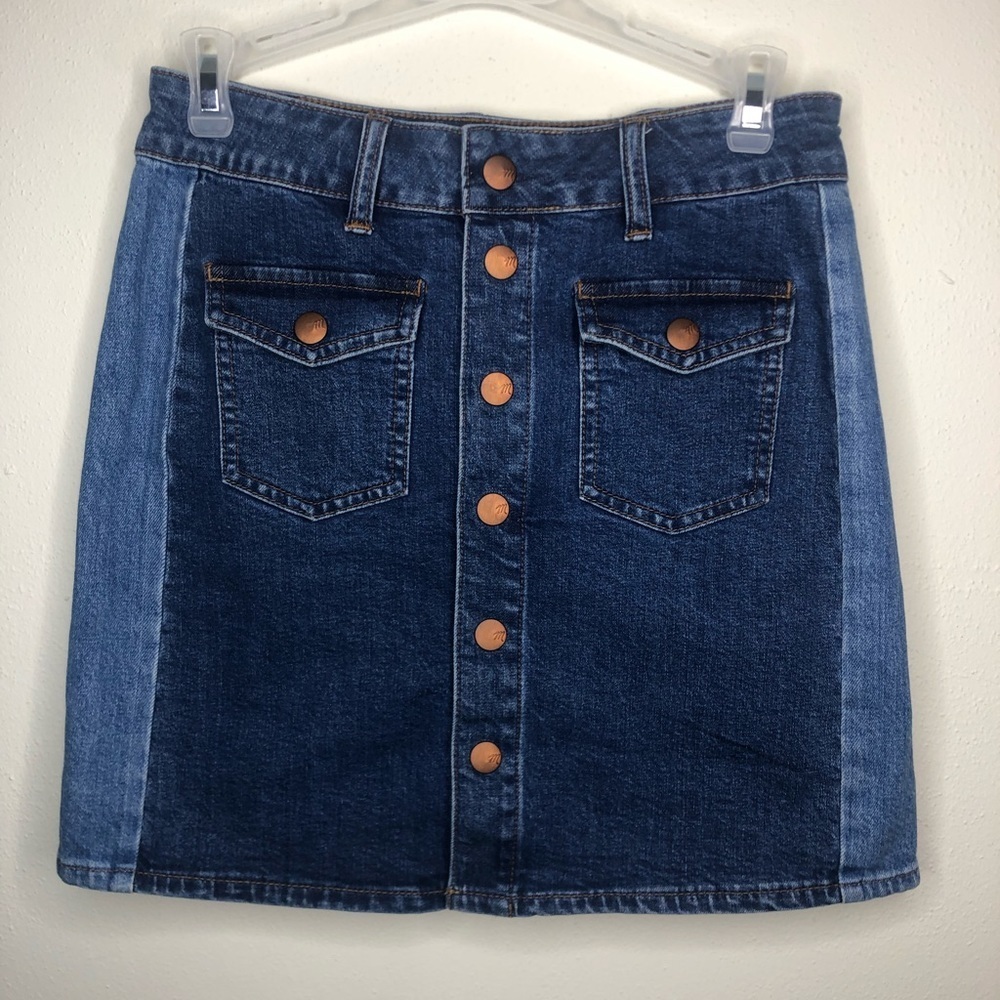 Madewell Two Tone Denim Skirt - Picture 4 of 8